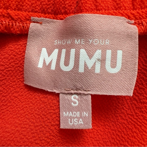 EUC Show Me Your MuMu Nala Orange Asymmetrical Ruffle Skirt One Shoulder Top Set - Picture 14 of 16